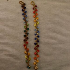 Colorful Beaded Floral Bracelets